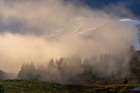 Fog Rolling in near sunset in Mount Rainier National Park, Washington State, USA Art Print